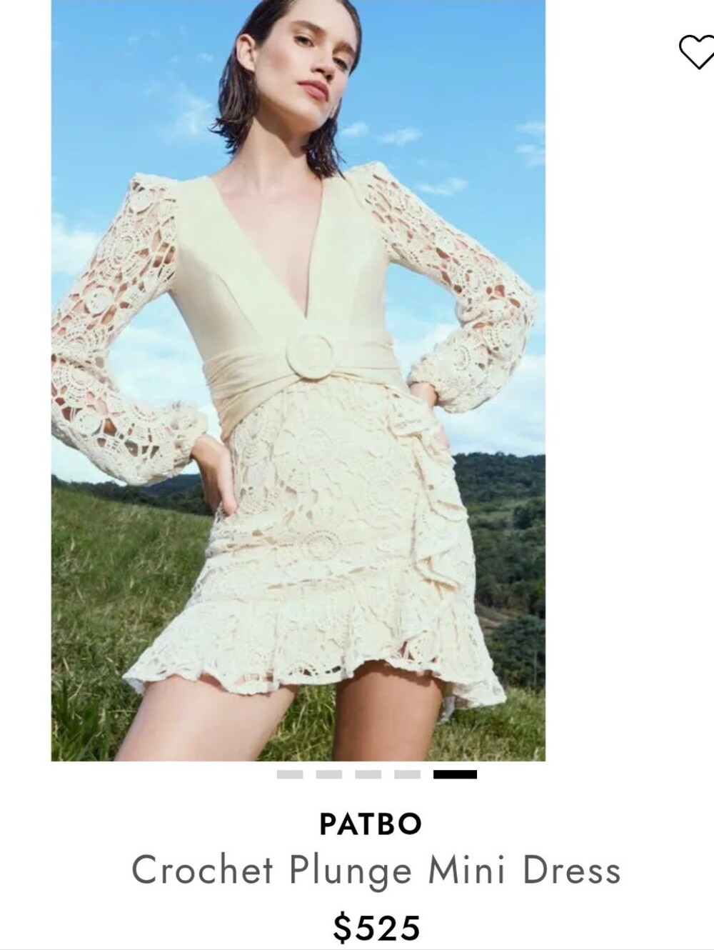PatBO Stunning Crochet Plunge Kaia Gerber Chic Ivory Mini Dress 4 S